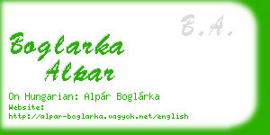 boglarka alpar business card